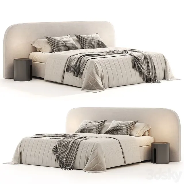 Snow Boucle Bed By Houseofisabella 3D Model