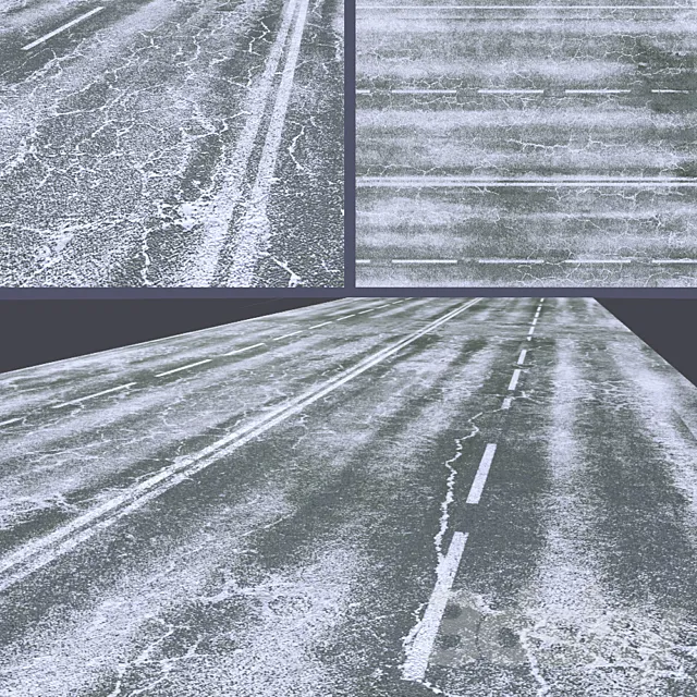Snow covered road 3D Model