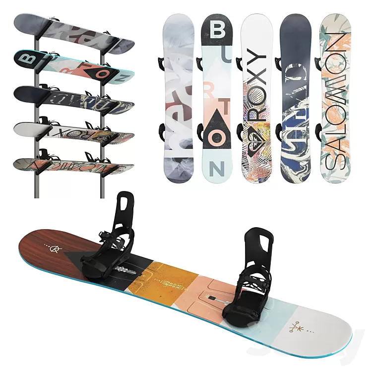 Snowboards 3D Model