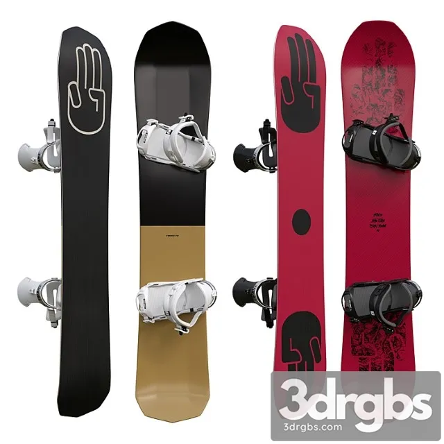 Snowboards bataleon 3D Model Free
