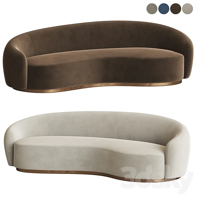 Snowglobs Austin Curved Sofa 3D Model