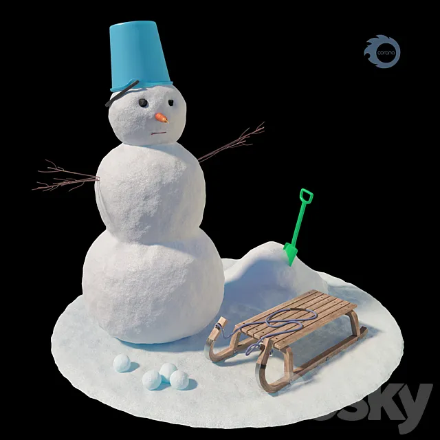 Snowman 3D Model