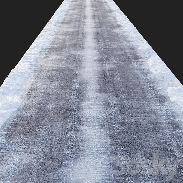 Snowy road. Editable Free Download