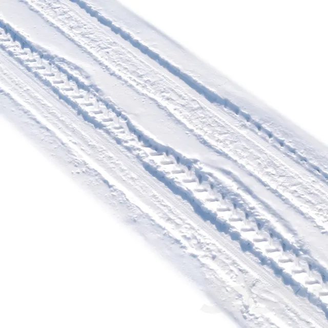 Snowy road_6 with wheel tracks 3D Model