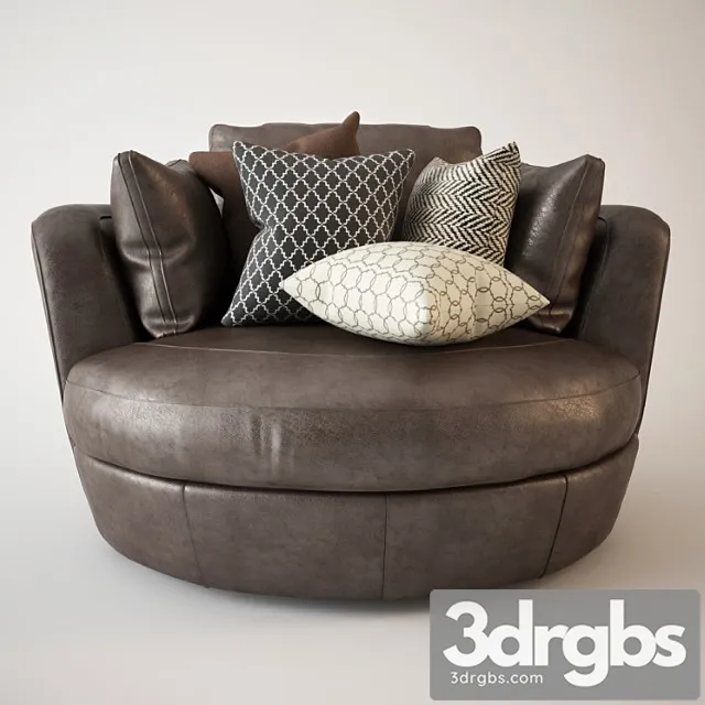 Snuggle swivel chair leather 3D Model Free