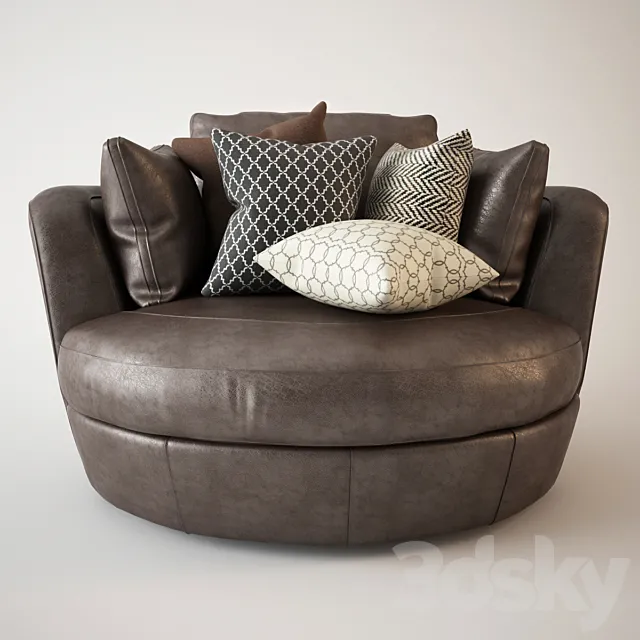 Snuggle Swivel Chair Leather 3DModel