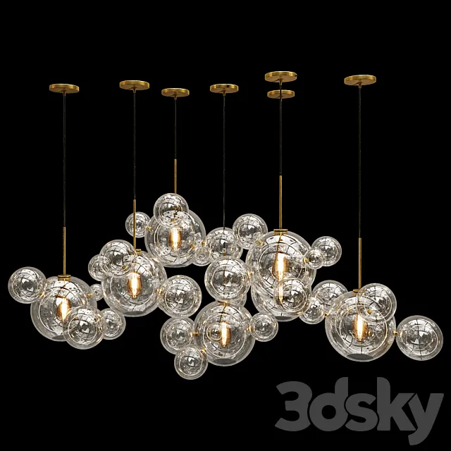 Soap Bubble Pendant Light Collection 002 3D Model