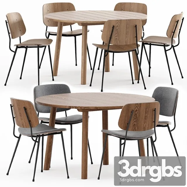 Soborg steel base taro table by fredericia 2 3D Model Free