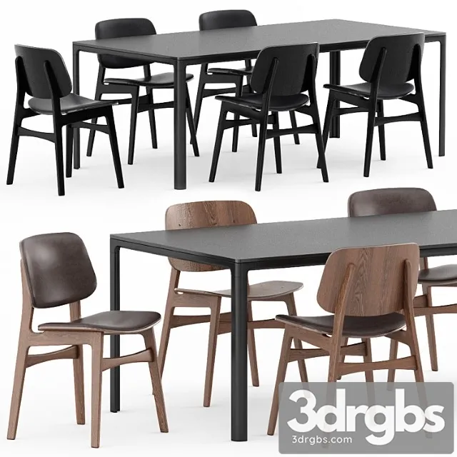 Soborg wood base mesa table by fredericia 2 3D Model Free