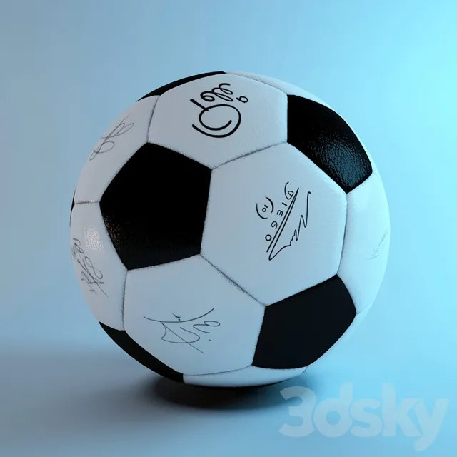 soccer ball (signed by the players) 3D Model