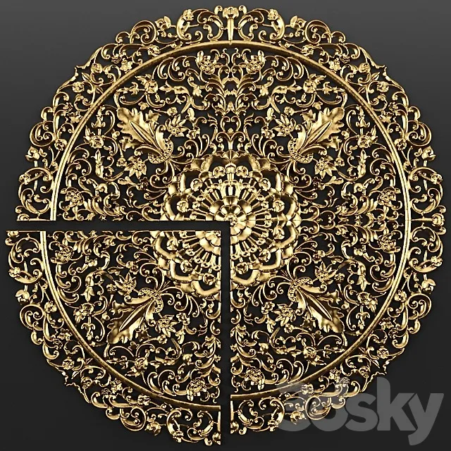 Socket thread pattern ceiling. 3D Model