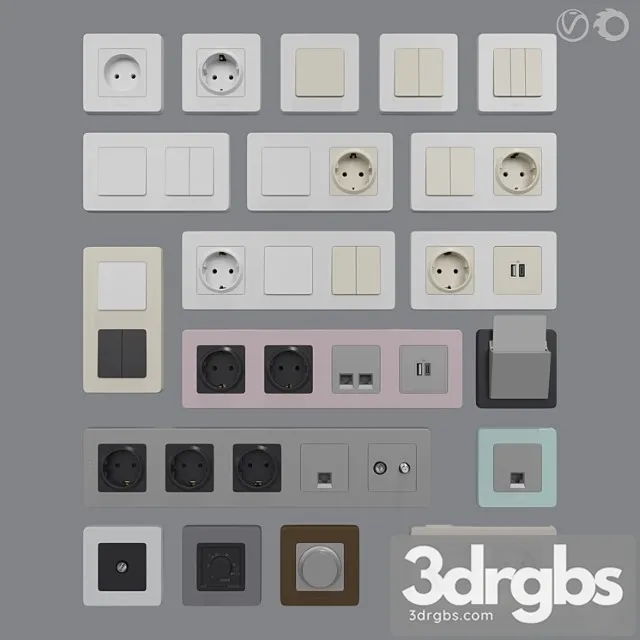 Sockets and switches Legrand Inspira 3D Model Download