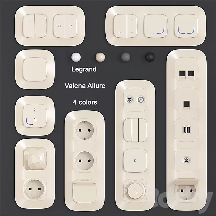 Sockets and switches Legrand Valena Allure 3D Model