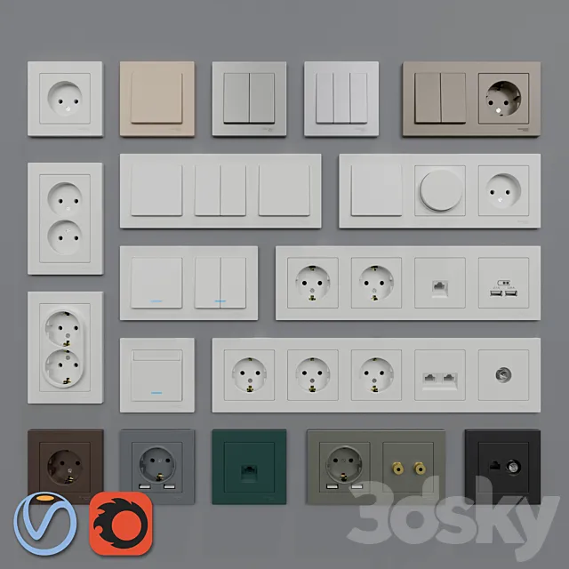 Sockets and switches Schneider Electric Atlas Design Free Download