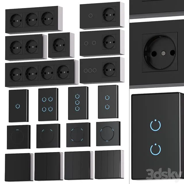 Sockets and switches with Aliexpress 01 3D Model