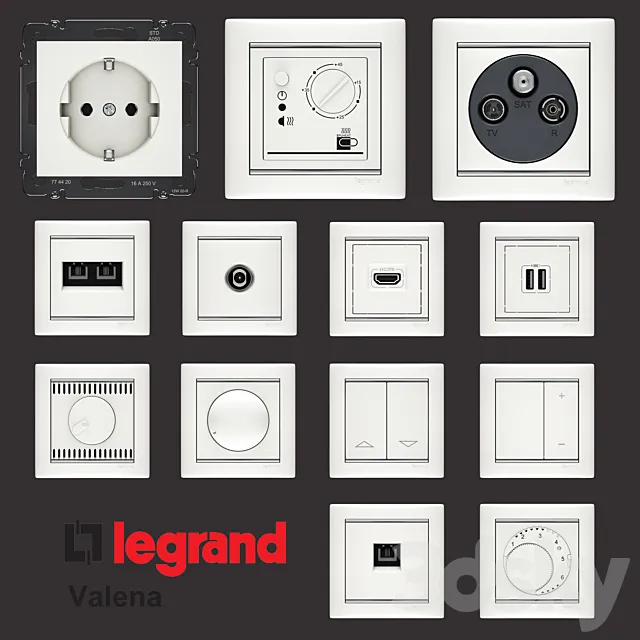 Sockets Legrand Valena 3D Model