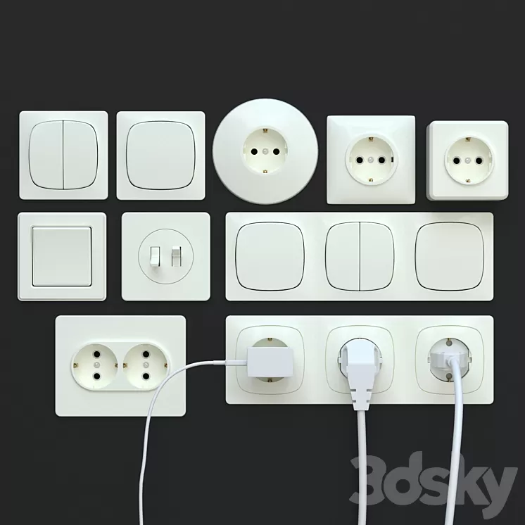Sockets switches plugs 3D Model