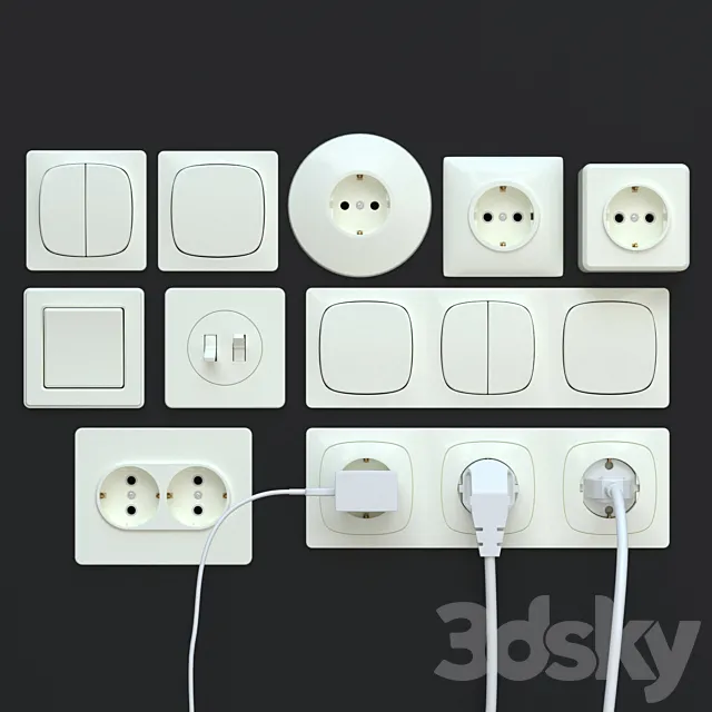 Sockets. switches. plugs 3DModel