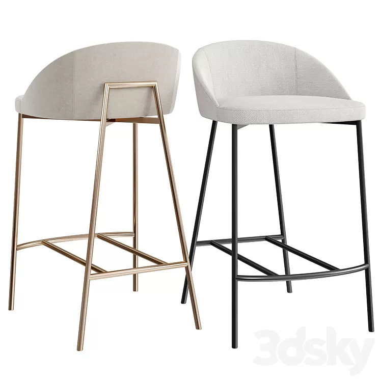 Soco Counter Stool Charcoal 3D Model Free