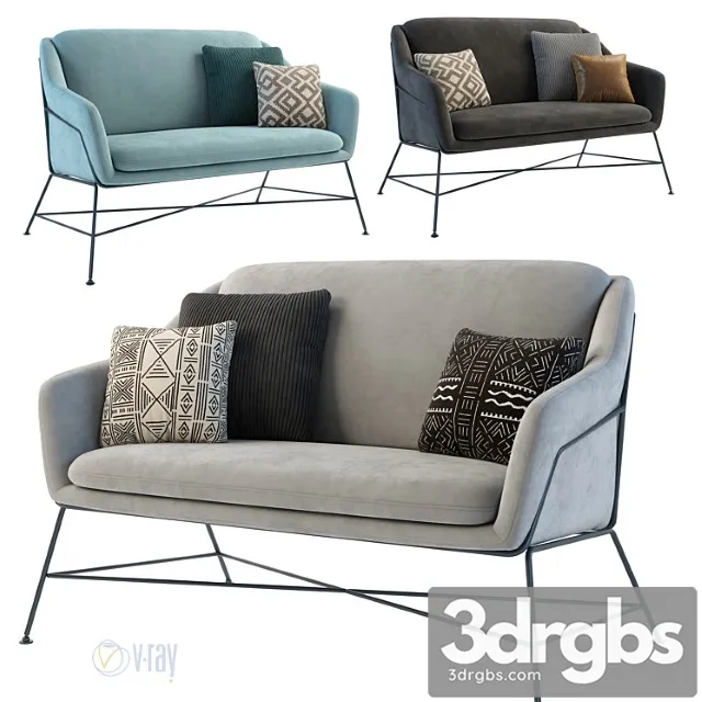 Sofa 2-seater sofa la forma (ex julia grup) brida 3D Model Free