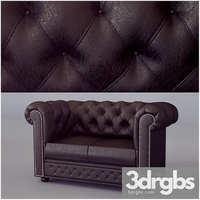 Sofa 2 X Local Chesterfield Classics 2 Seat Sofa Antichue Brown 3D Model Free