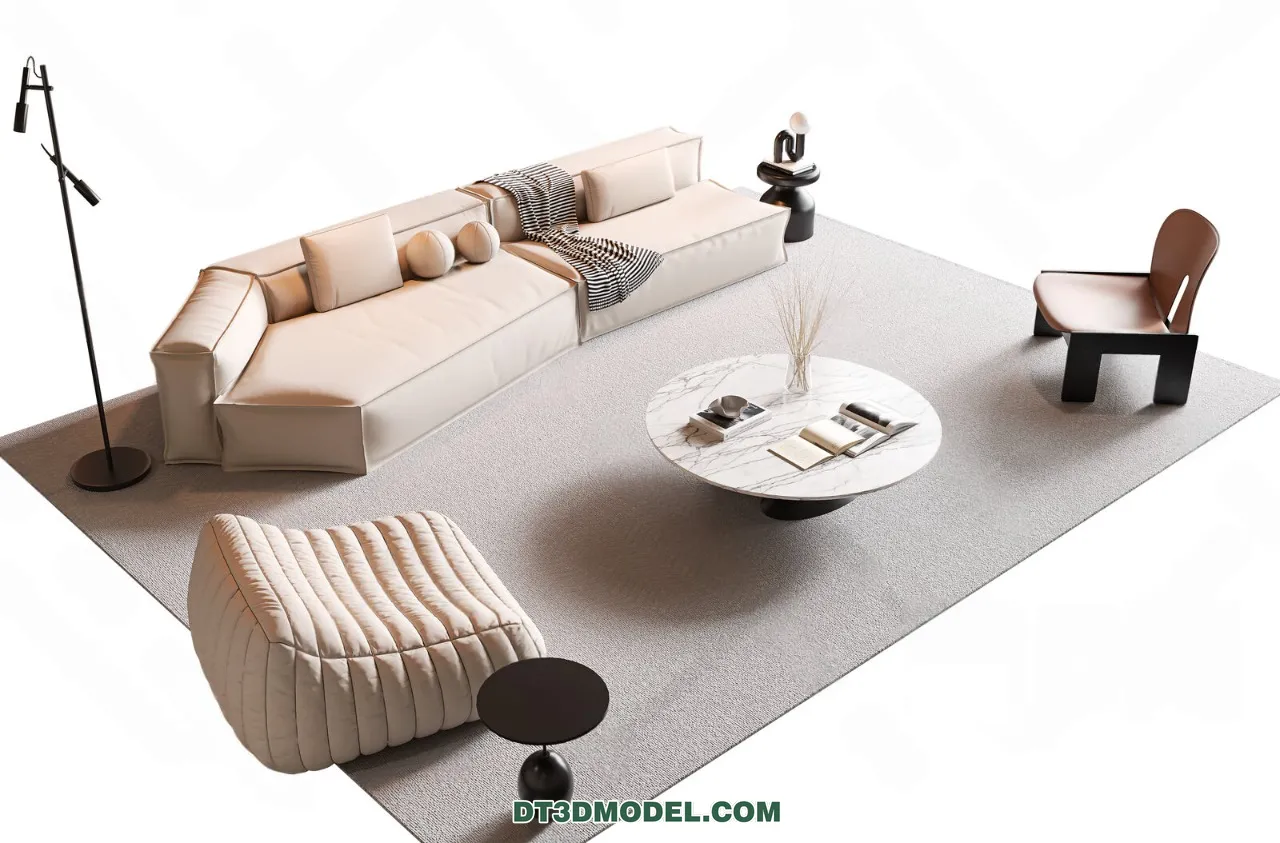 Sofa 3D Blocks - 3D Model of Modern Sofa - 016