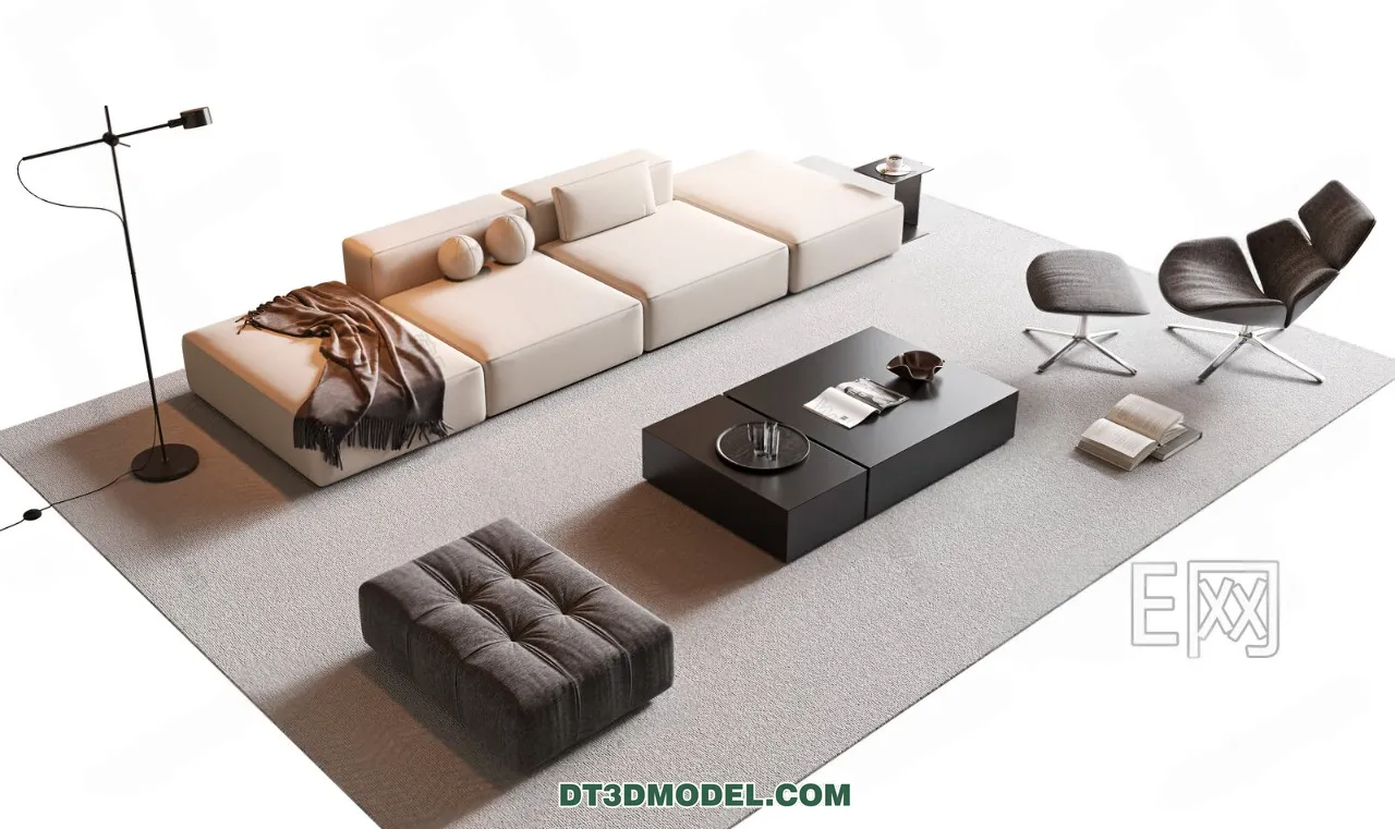 Sofa 3D Blocks - 3D Model of Modern Sofa - 017
