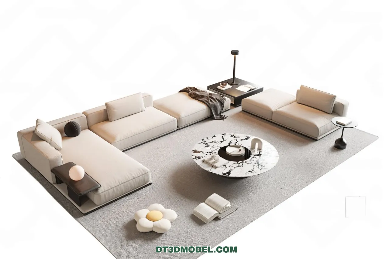 Sofa 3D Blocks - 3D Model of Modern Sofa - 024
