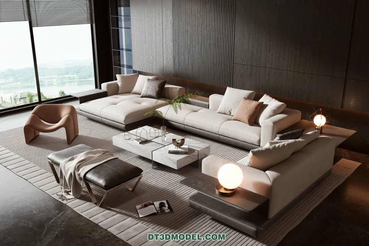 Sofa 3D Blocks - 3D Model of Modern Sofa - 034