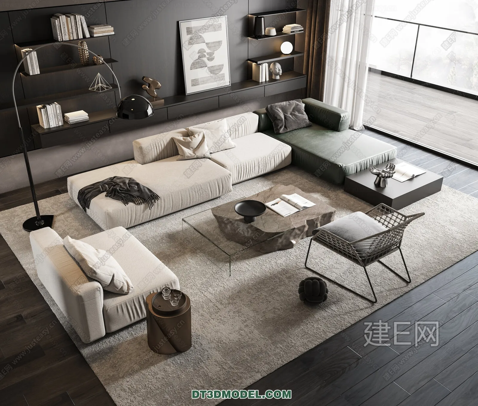 Sofa 3D Blocks - 3D Model of Modern Sofa - 073