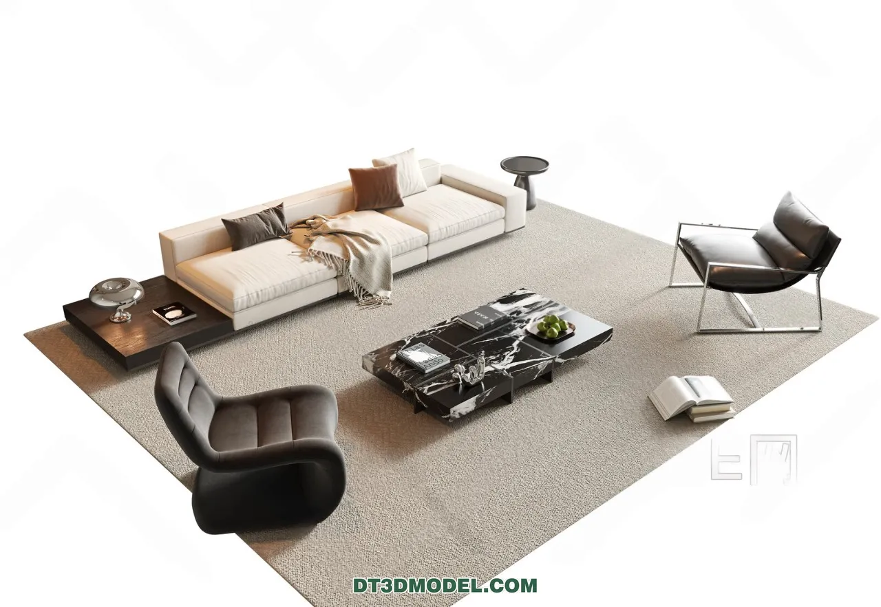 Sofa 3D Blocks - 3D Model of Modern Sofa - 078