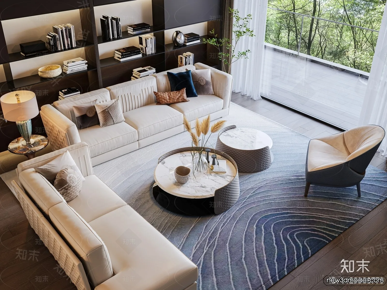 Sofa 3D Models - 3D Furniture for Living Room - 3D Interior - 004