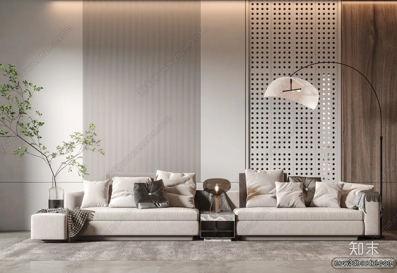 Sofa 3D Models - 3D Furniture for Living Room - 3D Interior - 005