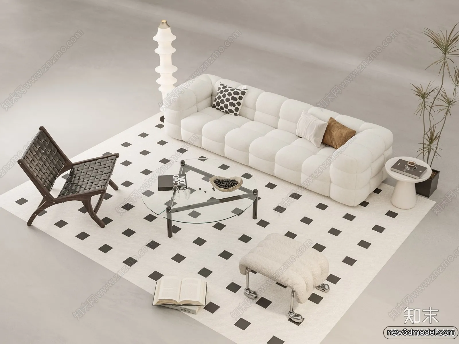 Sofa 3D Models - 3D Furniture for Living Room - 3D Interior - 007