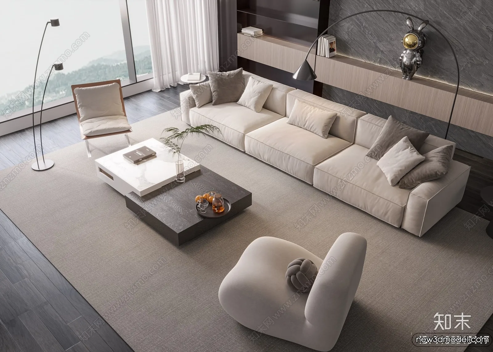 Sofa 3D Models - 3D Furniture for Living Room - 3D Interior - 008