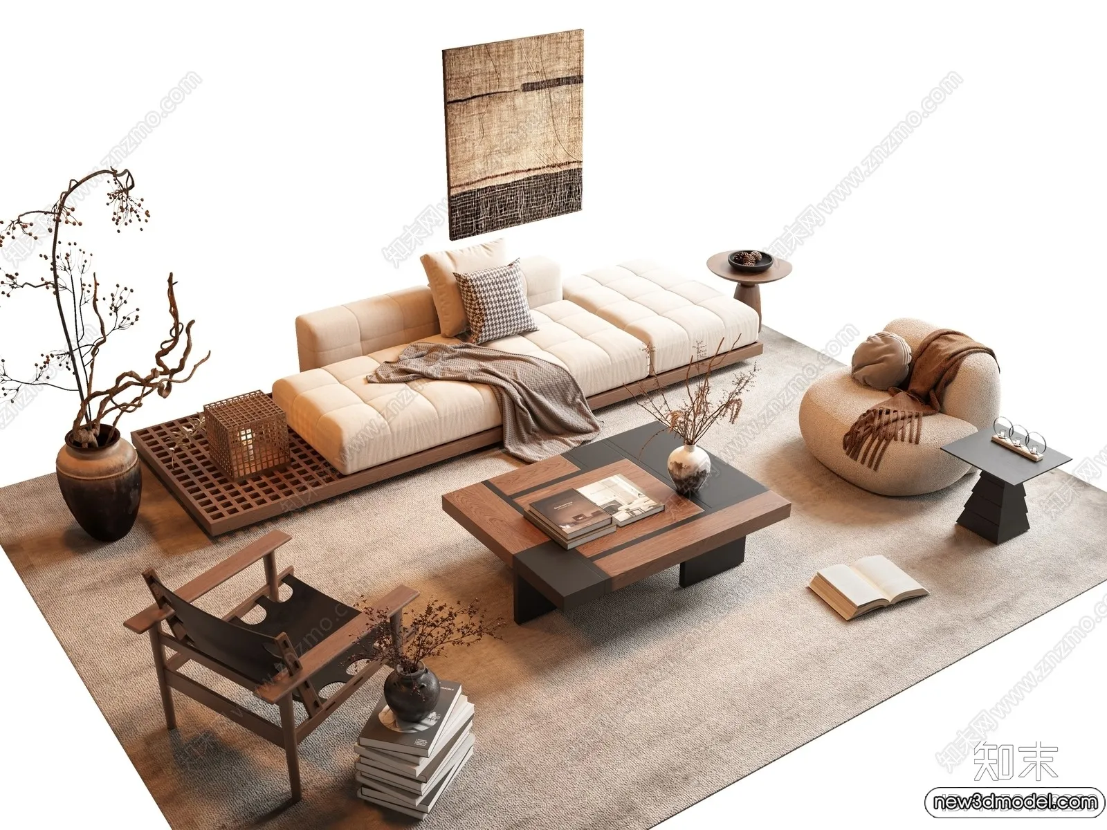 Sofa 3D Models - 3D Furniture for Living Room - 3D Interior - 012
