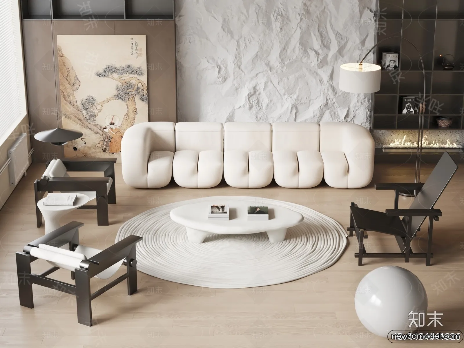 Sofa 3D Models - 3D Furniture for Living Room - 3D Interior - 015