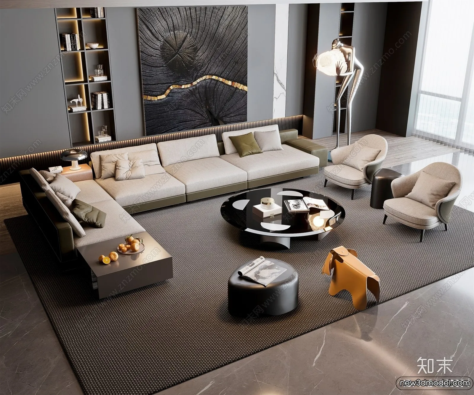 Sofa 3D Models - 3D Furniture for Living Room - 3D Interior - 016