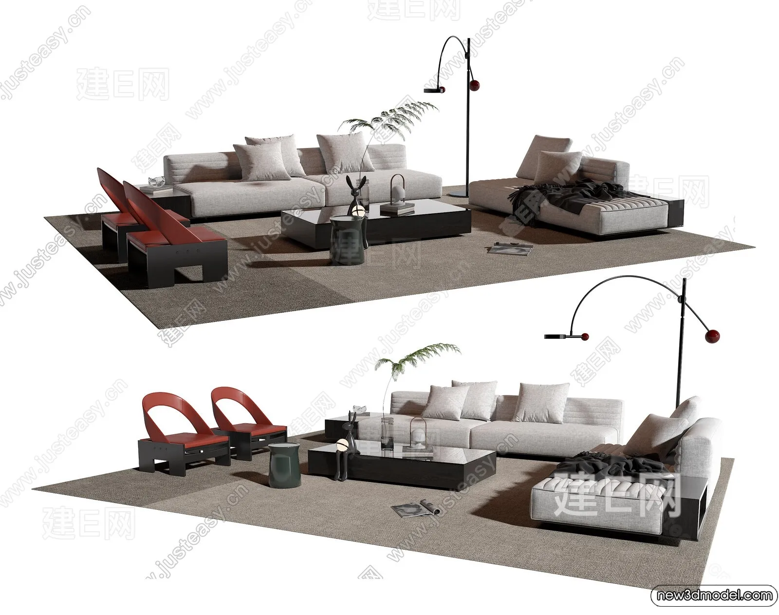 Sofa 3D Models - 3D Furniture for Living Room - 3D Interior - 017