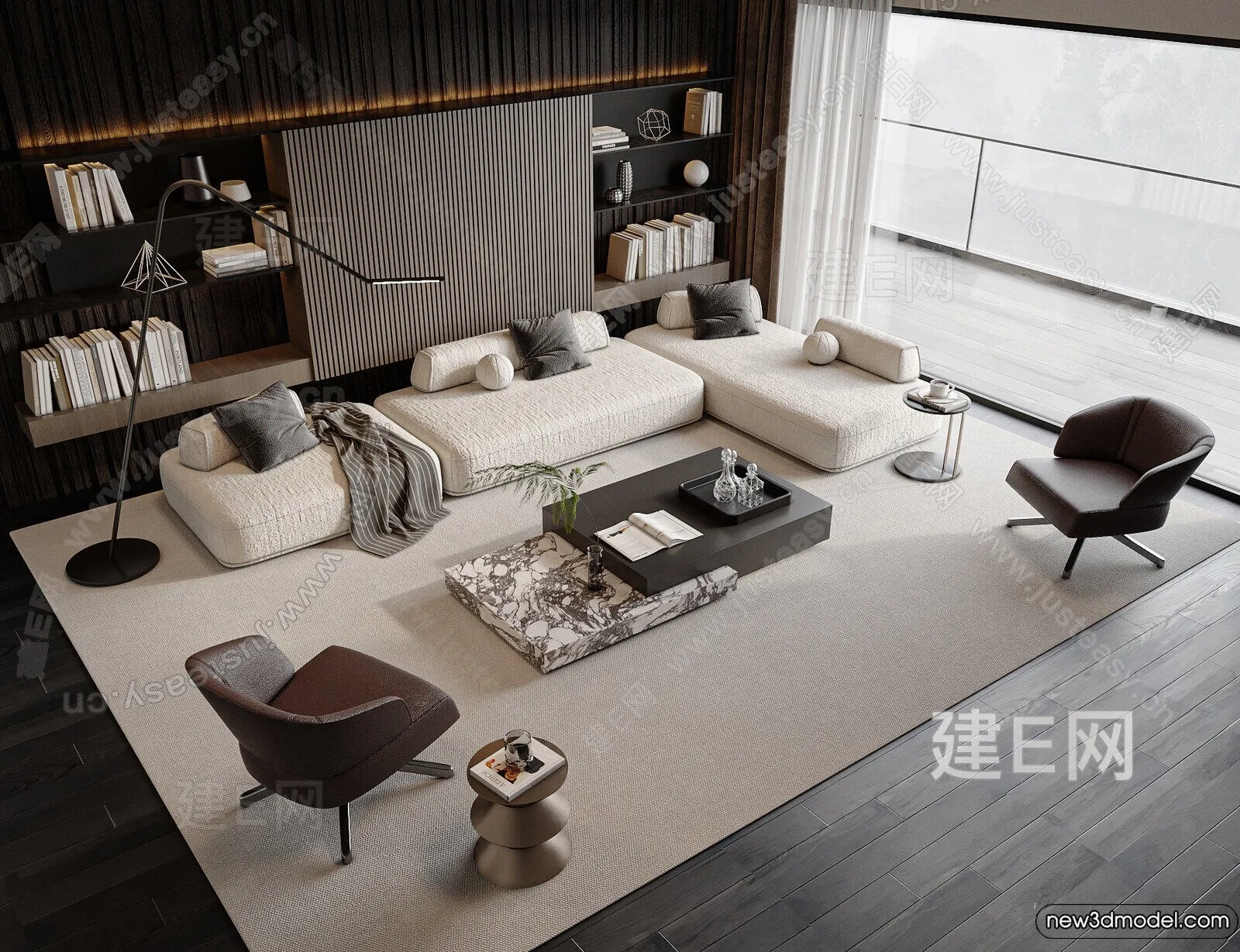 Sofa 3D Models - 3D Furniture for Living Room - 3D Interior - 018