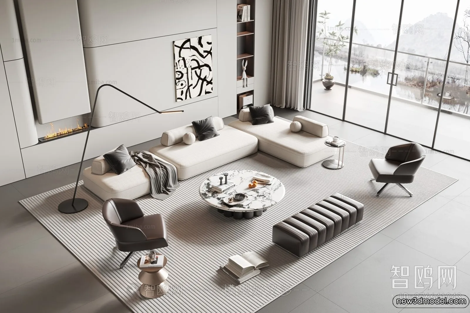 Sofa 3D Models - 3D Furniture for Living Room - 3D Interior - 019