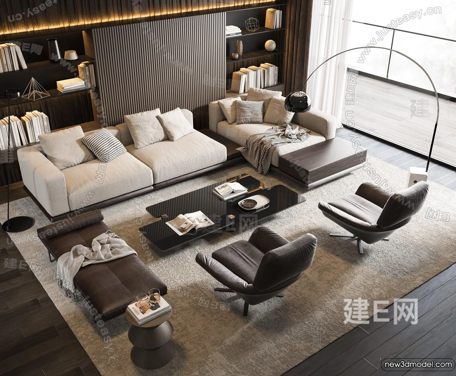 Sofa 3D Models - 3D Furniture for Living Room - 3D Interior - 022
