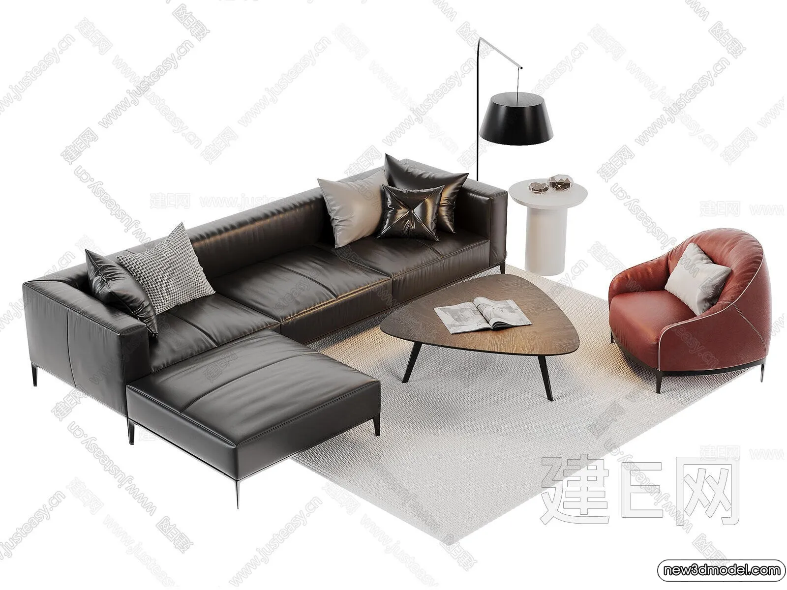 Sofa 3D Models - 3D Furniture for Living Room - 3D Interior - 023