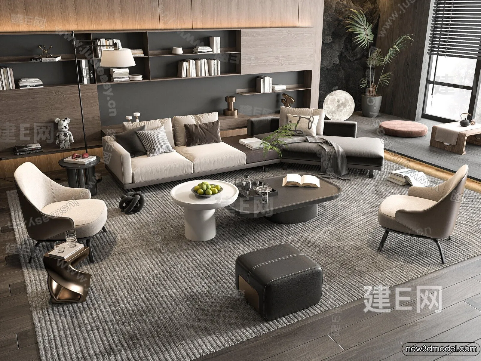 Sofa 3D Models - 3D Furniture for Living Room - 3D Interior - 024