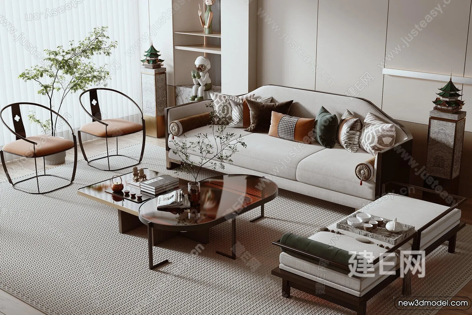 Sofa 3D Models - 3D Furniture for Living Room - 3D Interior - 031