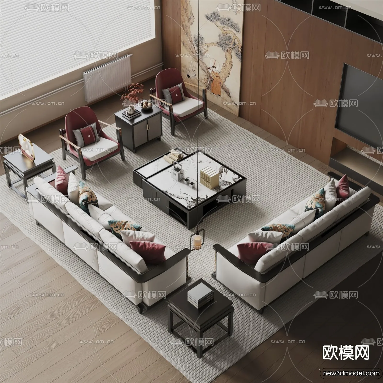 Sofa 3D Models - 3D Furniture for Living Room - 3D Interior - 032
