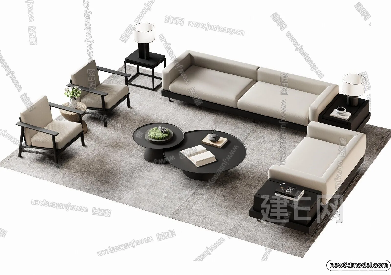 Sofa 3D Models - 3D Furniture for Living Room - 3D Interior - 033