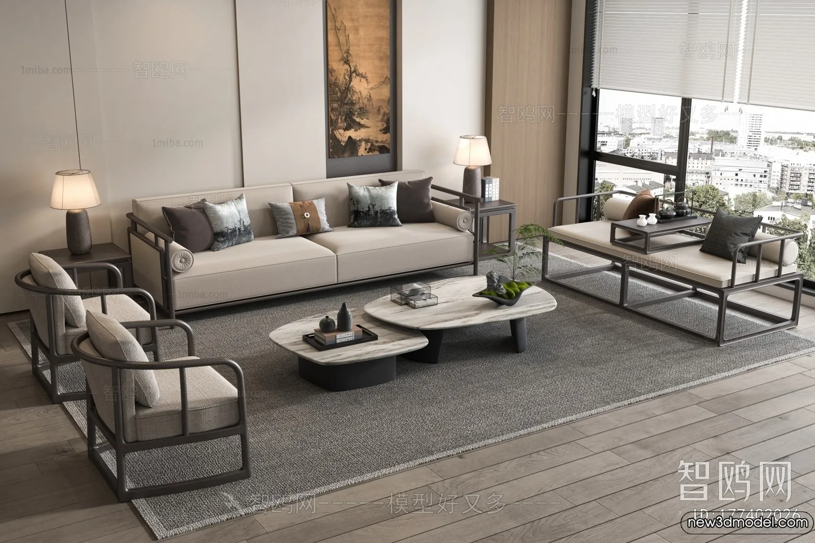 Sofa 3D Models - 3D Furniture for Living Room - 3D Interior - 037