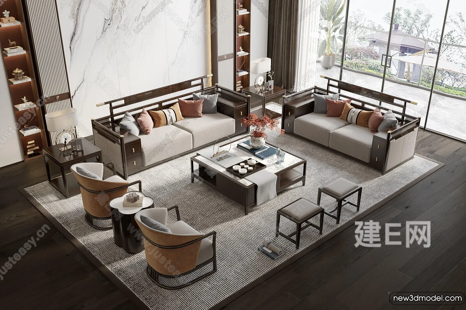 Sofa 3D Models - 3D Furniture for Living Room - 3D Interior - 038