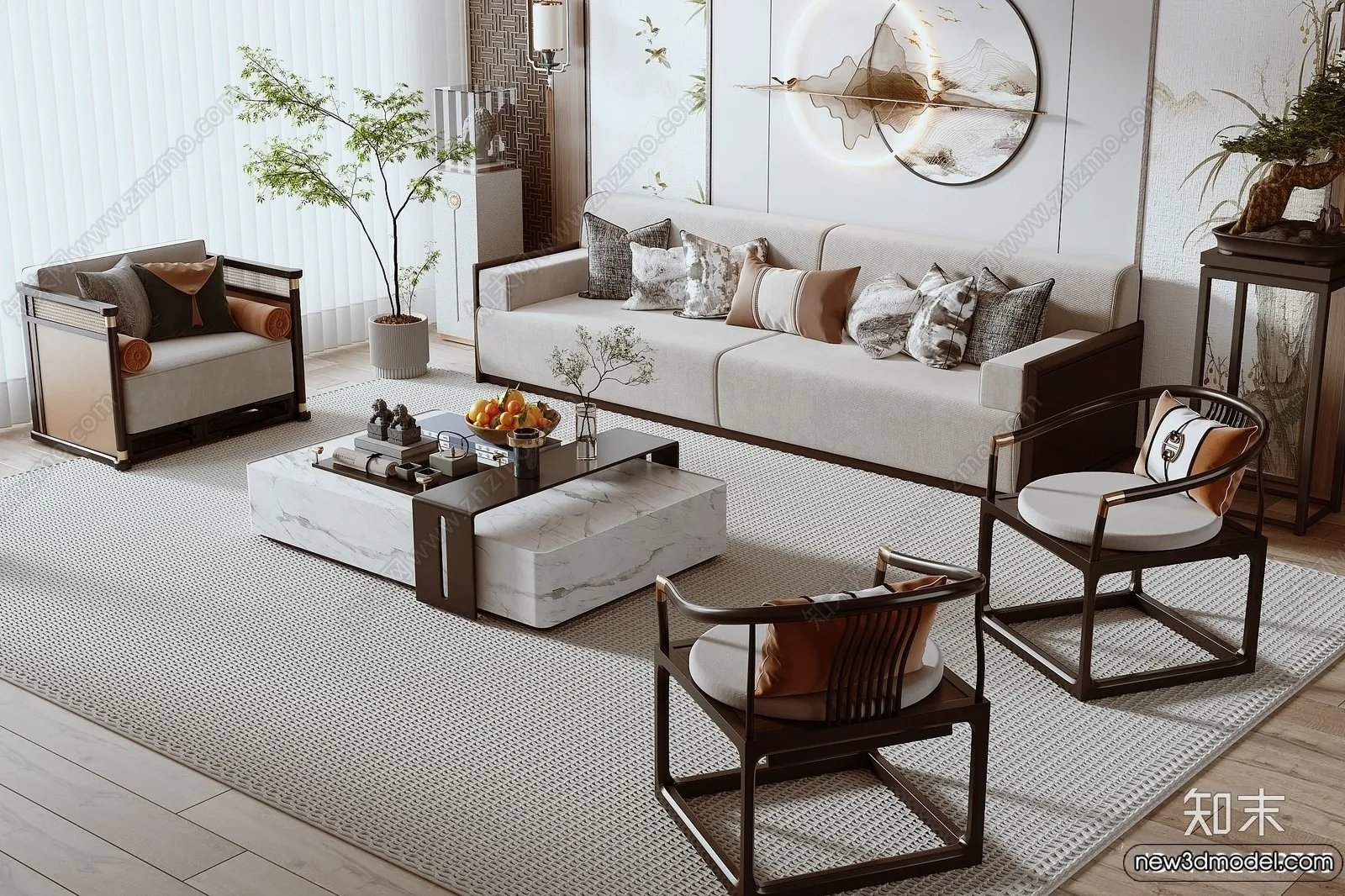 Sofa 3D Models - 3D Furniture for Living Room - 3D Interior - 044